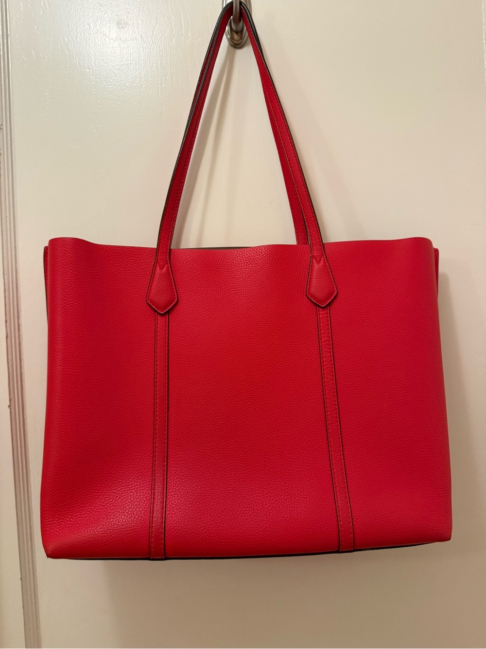 Tory Burch Red Perry Triple Compartment Tote EUC - Picture 3 of 9
